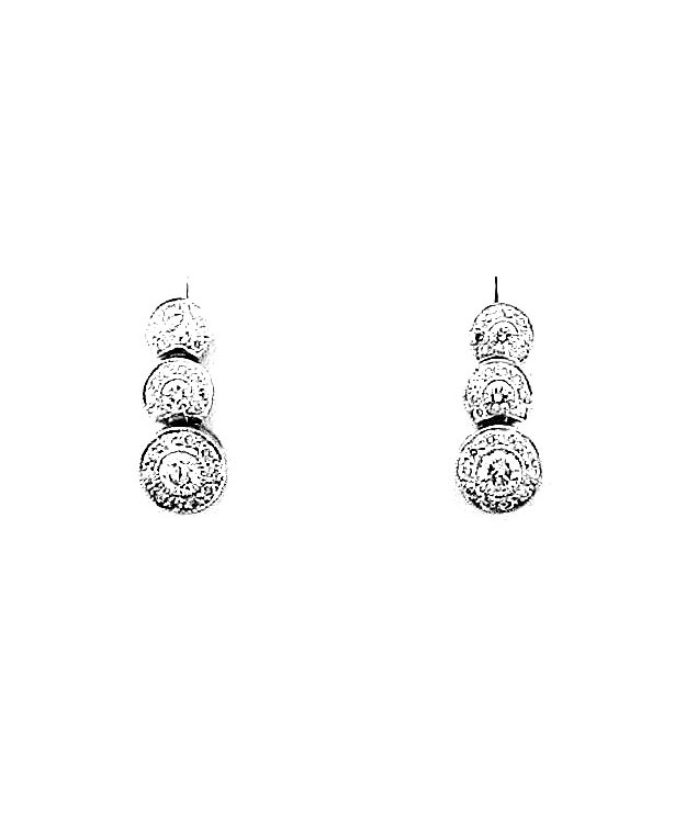 14KW Stud Look Earrings with Diammonds: 0.95cts